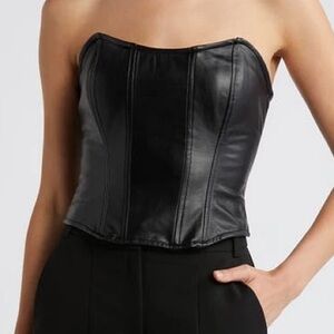 Leather Effect Style Crop Top